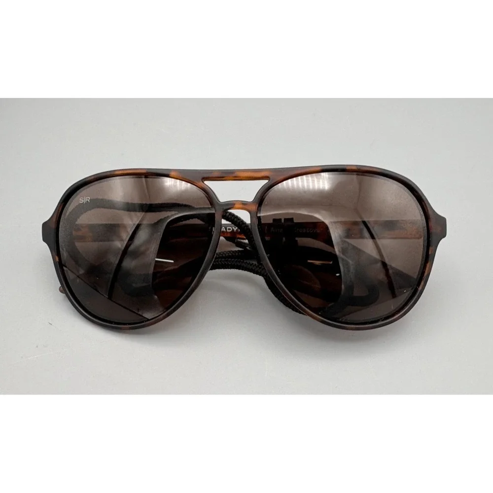 Shady Rays Sunglasses Aviator‎ Crossover AC-3 Brown Tortoise Polarized w/Case